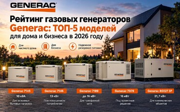 Рейтинг газовых генераторов Generac: ТОП-5 моделей для дома и бизнеса в 2026 году